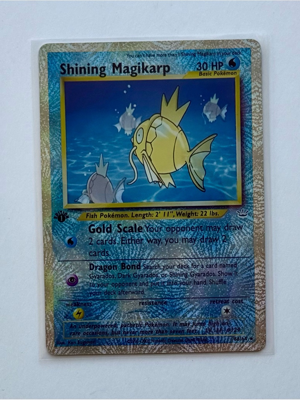 Nintendo Pokemon Shining Magikarp 66/64 Neo Revelation Fan Art DIY Custom Card